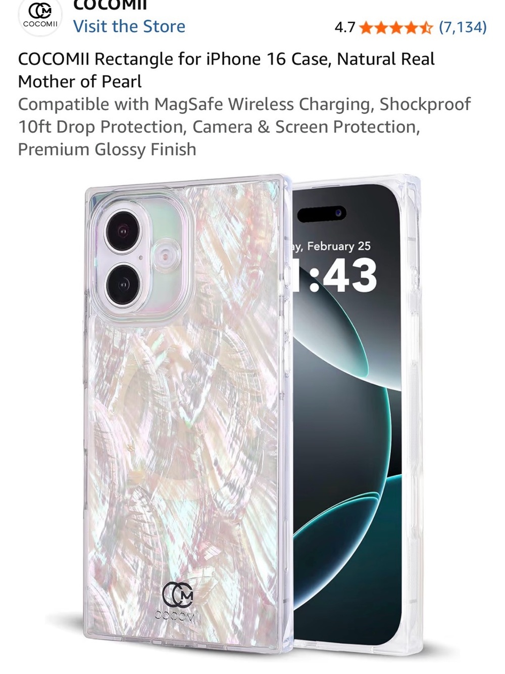 iPhone 16 Iridescent Pearl White Phone Case